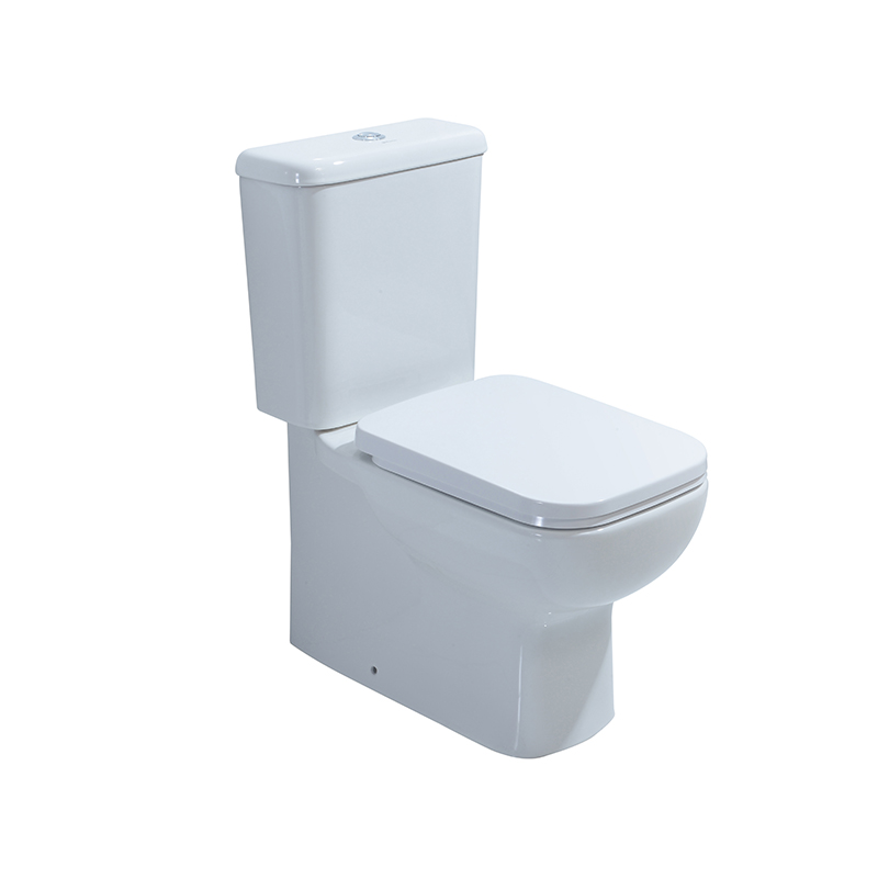 2-piece Full Back Against Wall Square Style Bottom Base Modern Ceramic Toilet