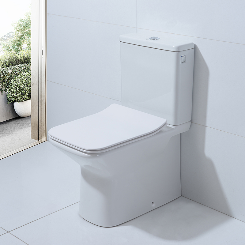 2-piece Rimless Full Back Against Wall Easy-disassembled Cover Seat Ceramic Toilet