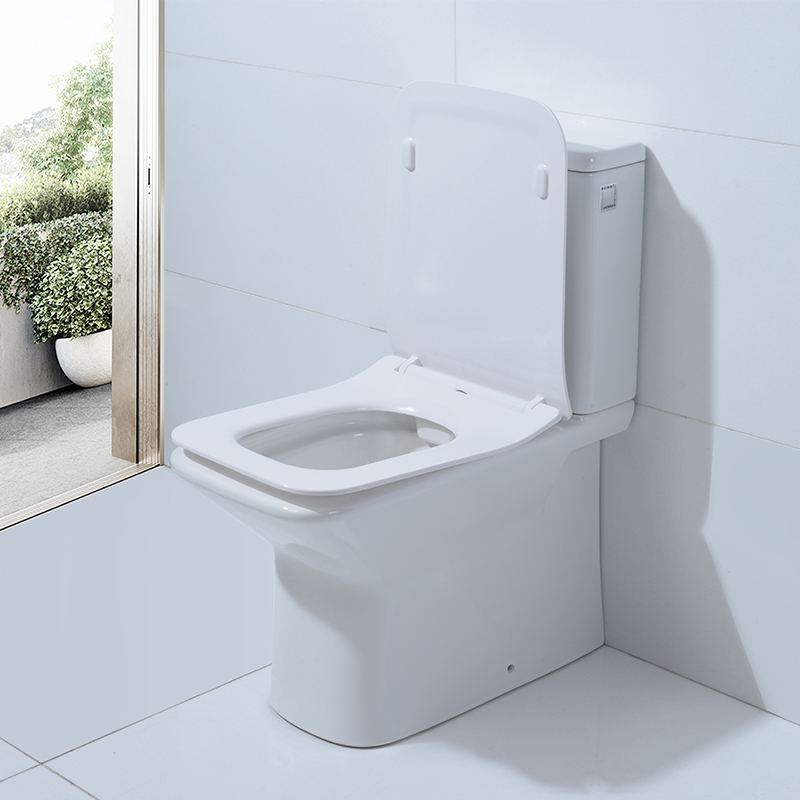 2-piece Rimless Full Back Against Wall Easy-disassembled Cover Seat Ceramic Toilet