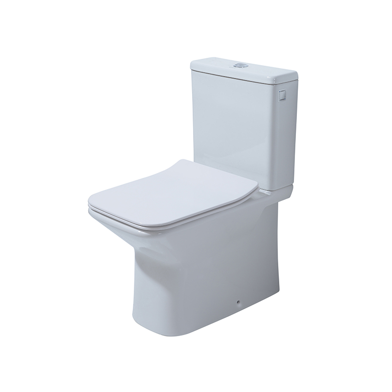 2-piece Rimless Full Back Against Wall Easy-disassembled Cover Seat Ceramic Toilet