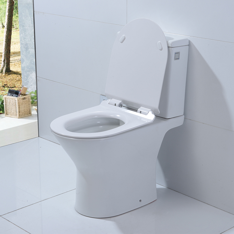 2-piece Rimless Soft-closing Strong Seat Cover Ceramic Toilet