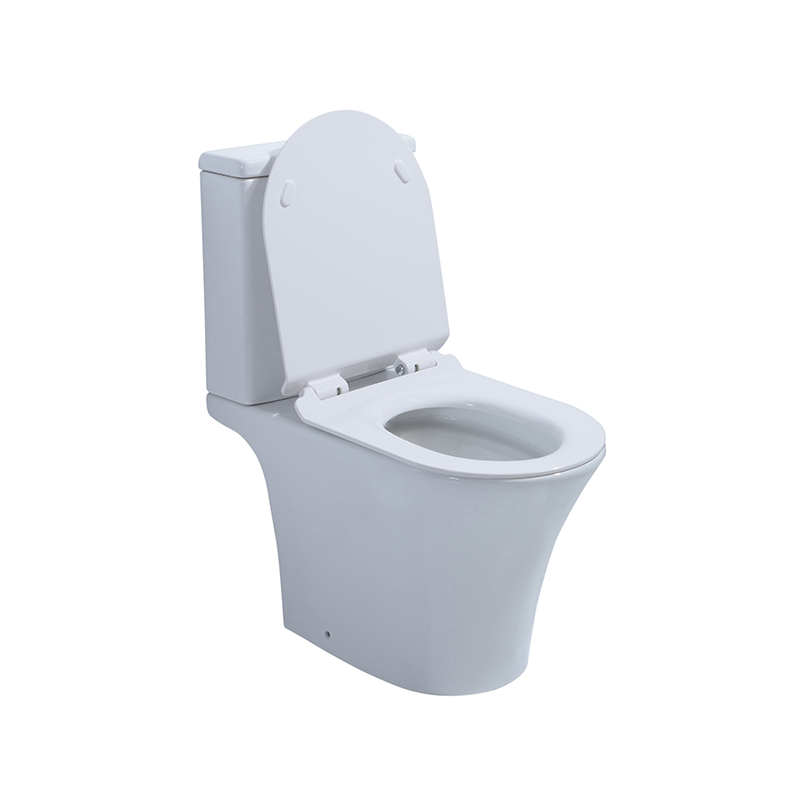 2-piece Rimless User Friendly and Double Push Buttons Water Save Ceramic Toilet