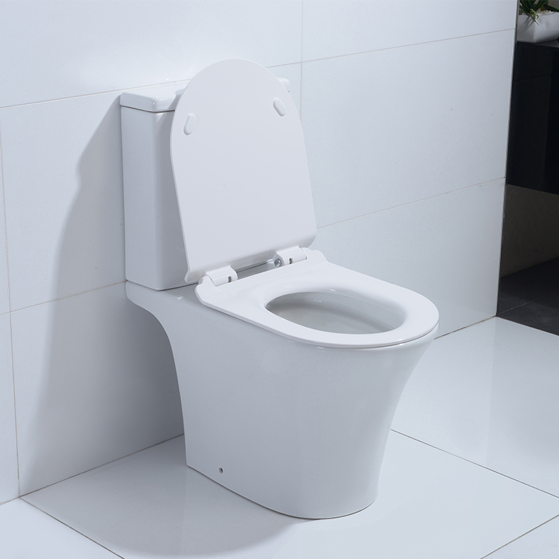 2-piece Rimless User Friendly and Double Push Buttons Water Save Ceramic Toilet