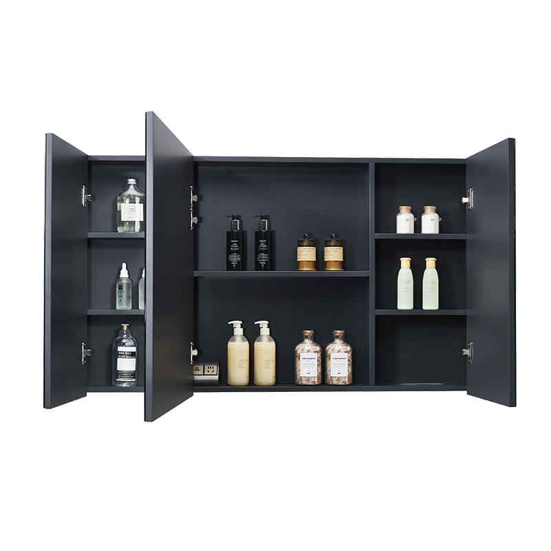 Dark grey color,Low-key and sophisticated bathroom cabinet