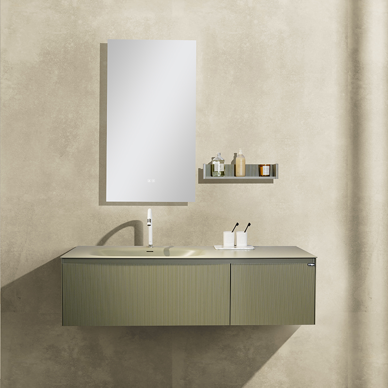 Soft Nanoscale metal one-piece integrated basin bathroom cabinet