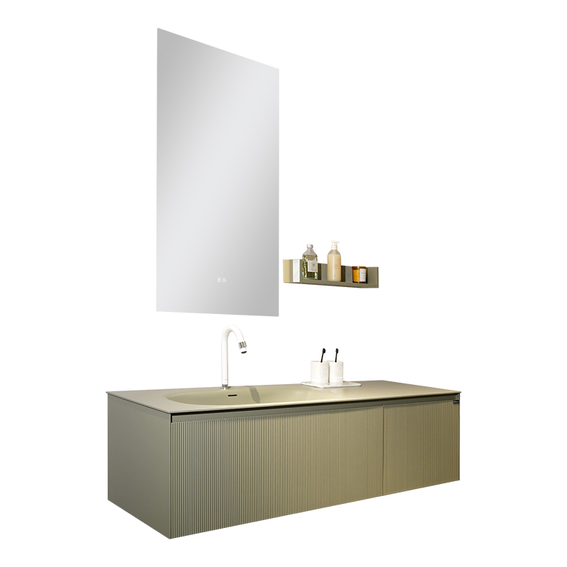 Soft Nanoscale metal one-piece integrated basin bathroom cabinet