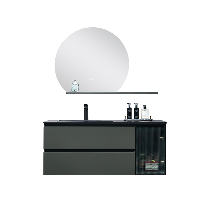 European Style Popular Melamine Bathroom Cabinet with Black Sink