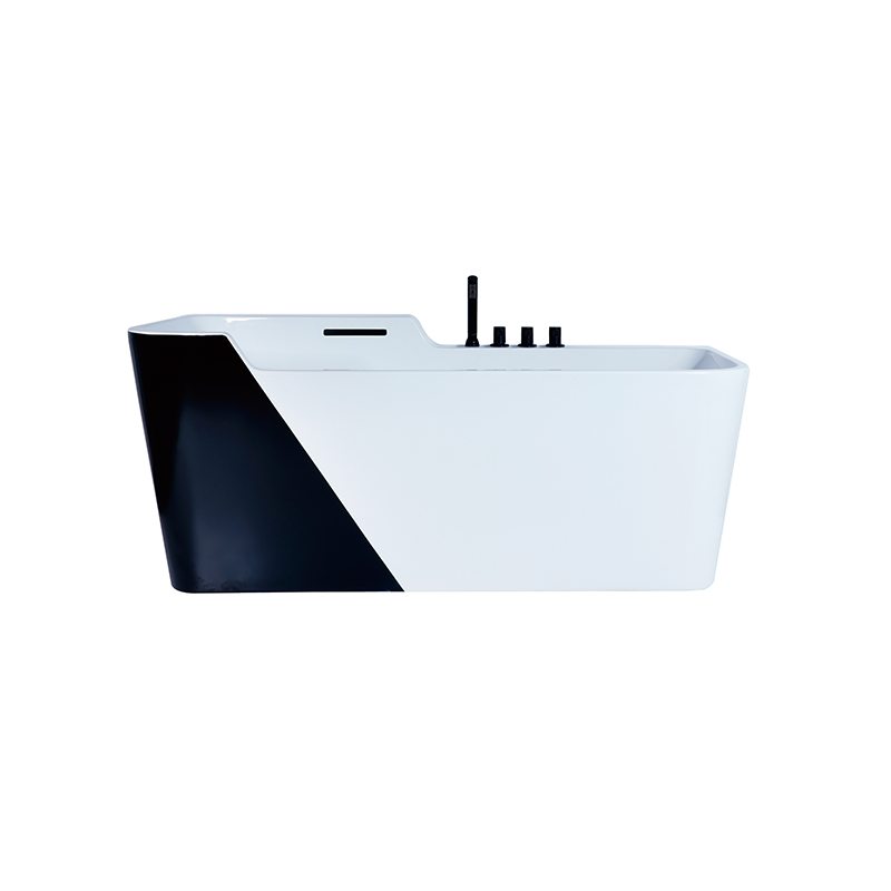 Freestanding Bathtub with Chrome Finish Cascade Spout and Pop Up Drainer