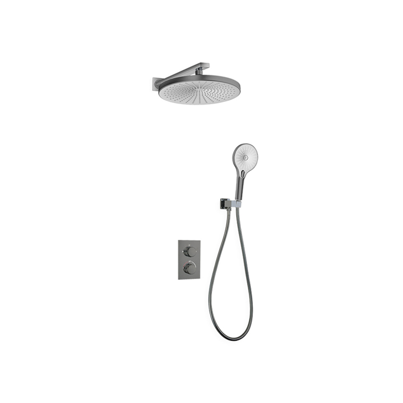 Thermostatic Wall Mounted 3-funstion Shower Set With Anti-twisted Flexible Pipe